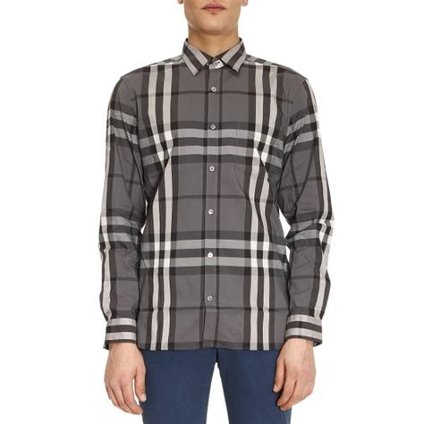 burberry london gray plaid shirt|Burberry uk official site.